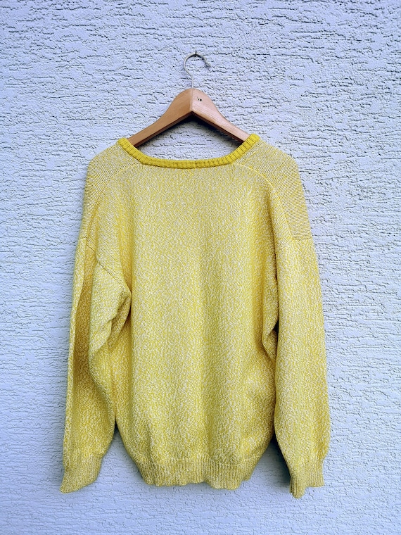 Vintage  Malo  Yellow Cotton Knit Sweater Men's S… - image 2