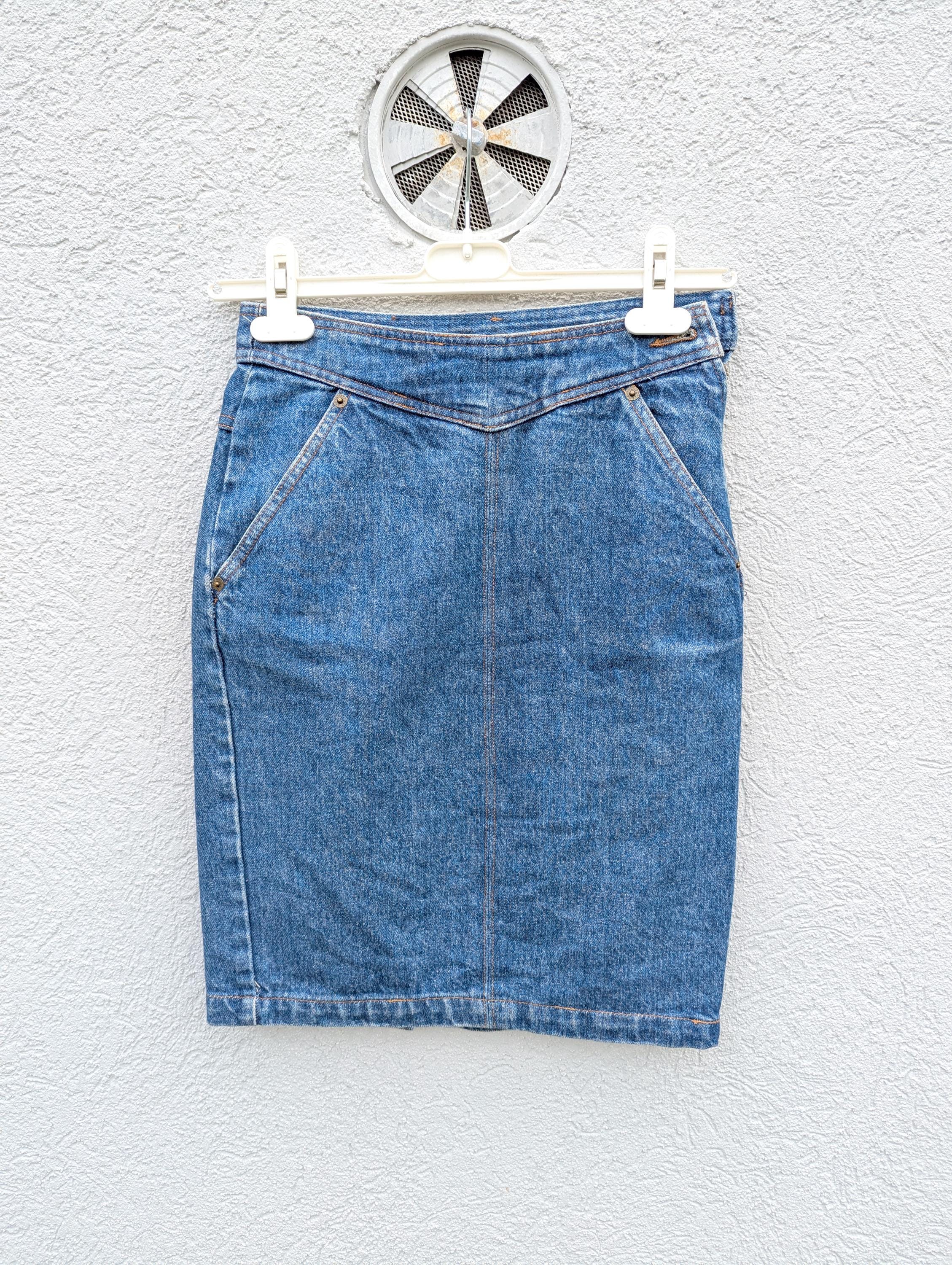 Vintage Kenzo Denim Mini Skirt – Hokusai Wave Logo - Etsy