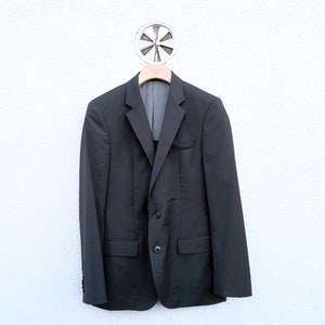 Vintage Hugo Boss Black Virgin Wool Blazer - Slim Fit, US-34R