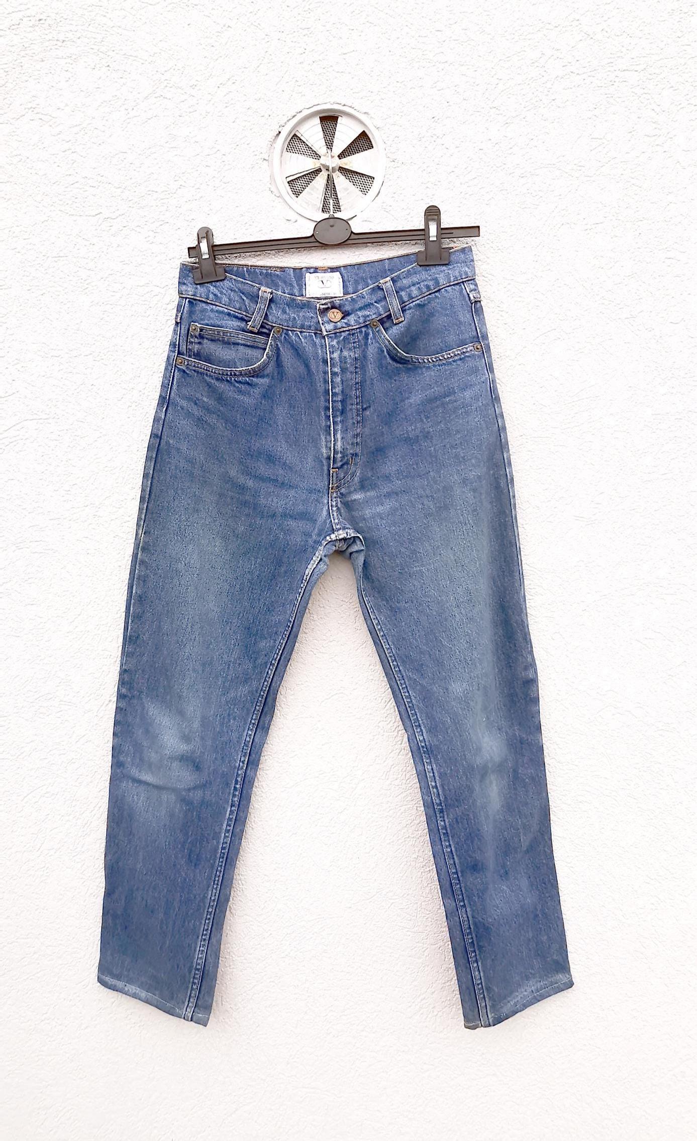 Rare Vintage Valentino Jeans : Carrot-fit , Dark Blue Denim - Etsy