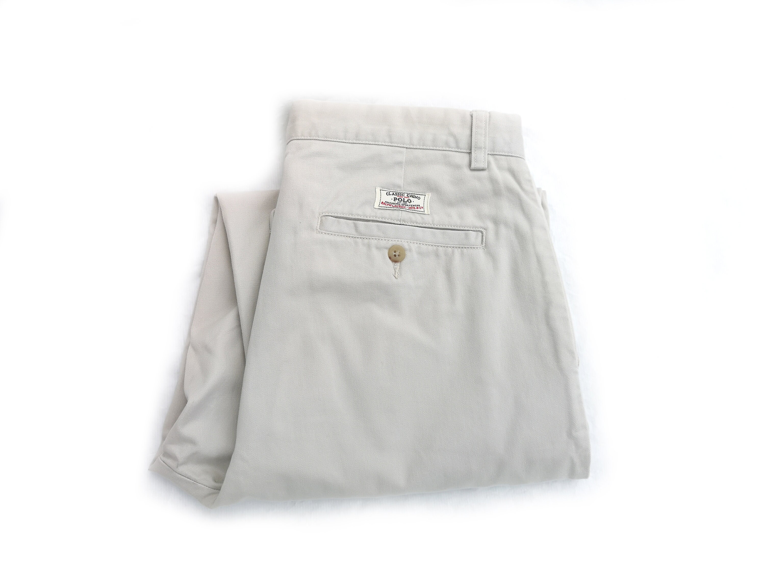 Vintage POLO RALPH LAUREN Chino Pants Size 32x34 Ecru Color Loose