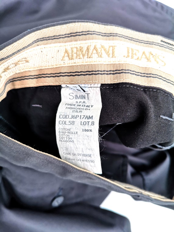 Vintage ARMANI JEANS heren chino broek zwarte broek met rechte - Etsy België
