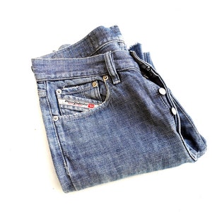 Vintage DIESEL  Distressed Blue Denim Jeans -  size 29, Straight leg ,Button fly