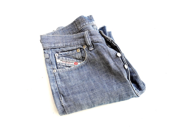 90s DIESEL Distressed Denim Jeans With Cropped Hem (W28 L28) Made