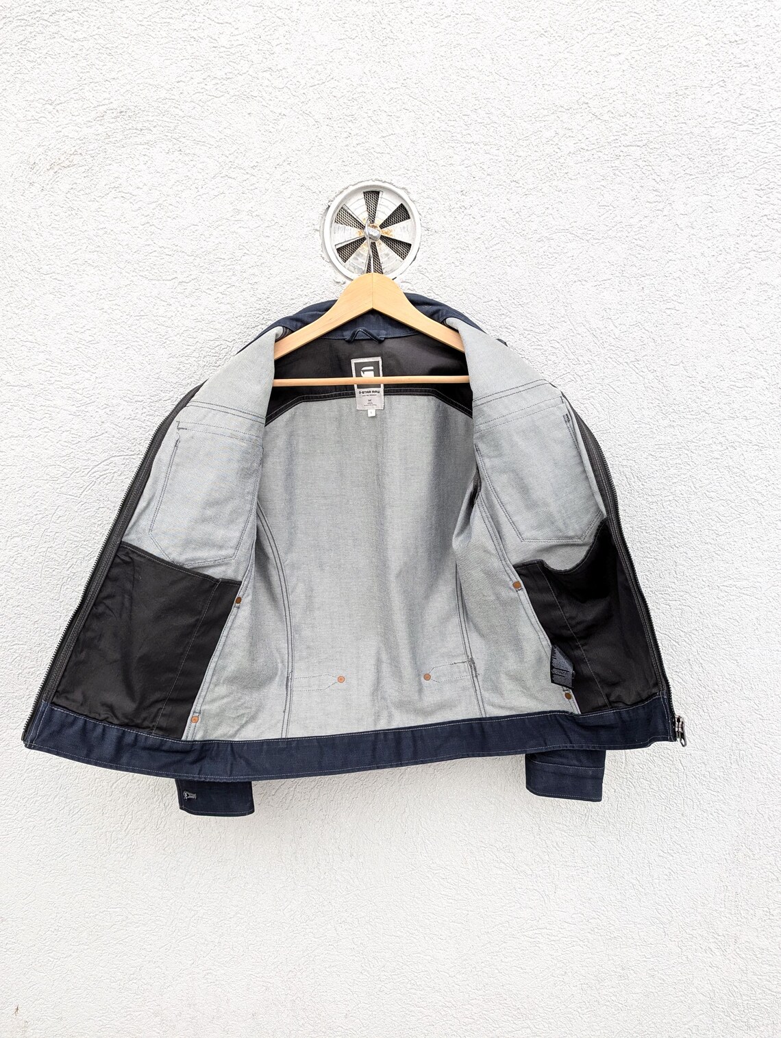 G-Star RAW Cropped Denim Jacket : Men’s Size Large, Blue-Grey Streetwear, Foto 4 von 5