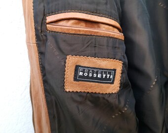 Vintage Fratelli Rossetti Nappa Leather Bomber in Cognac Brown 58