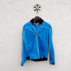 Vintage DIADORA  Blue Track Jacket ,Full Zip  Sport Sweatshirt,Men&#39;s Medium