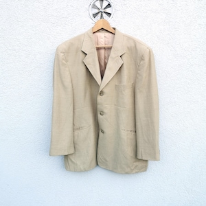 Vintage Laurent Cerrer Beige Linen Blend  Blazer - Men’s Suit Jacket  T-58