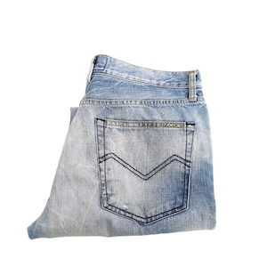 Men&#39;s Vintage Energie Distressed Ripped Jeans - Loose Fit Straight Leg, Made in Italy