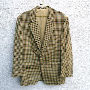 Vintage CORNELIANI Checkered Blazer: Merino Wool , Italian Suit Jacket, Men&#39;s size 50