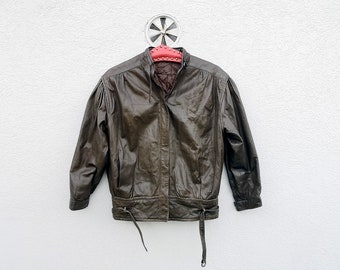 ジャケット・アウター 80s Vtg short lamb leather bomber jacket 80s Vtg short lamb leather bomber jacket