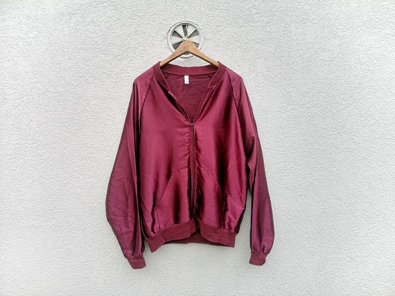 Burgundy Red   Bomber jacket size Large -   AMERI… - image 1
