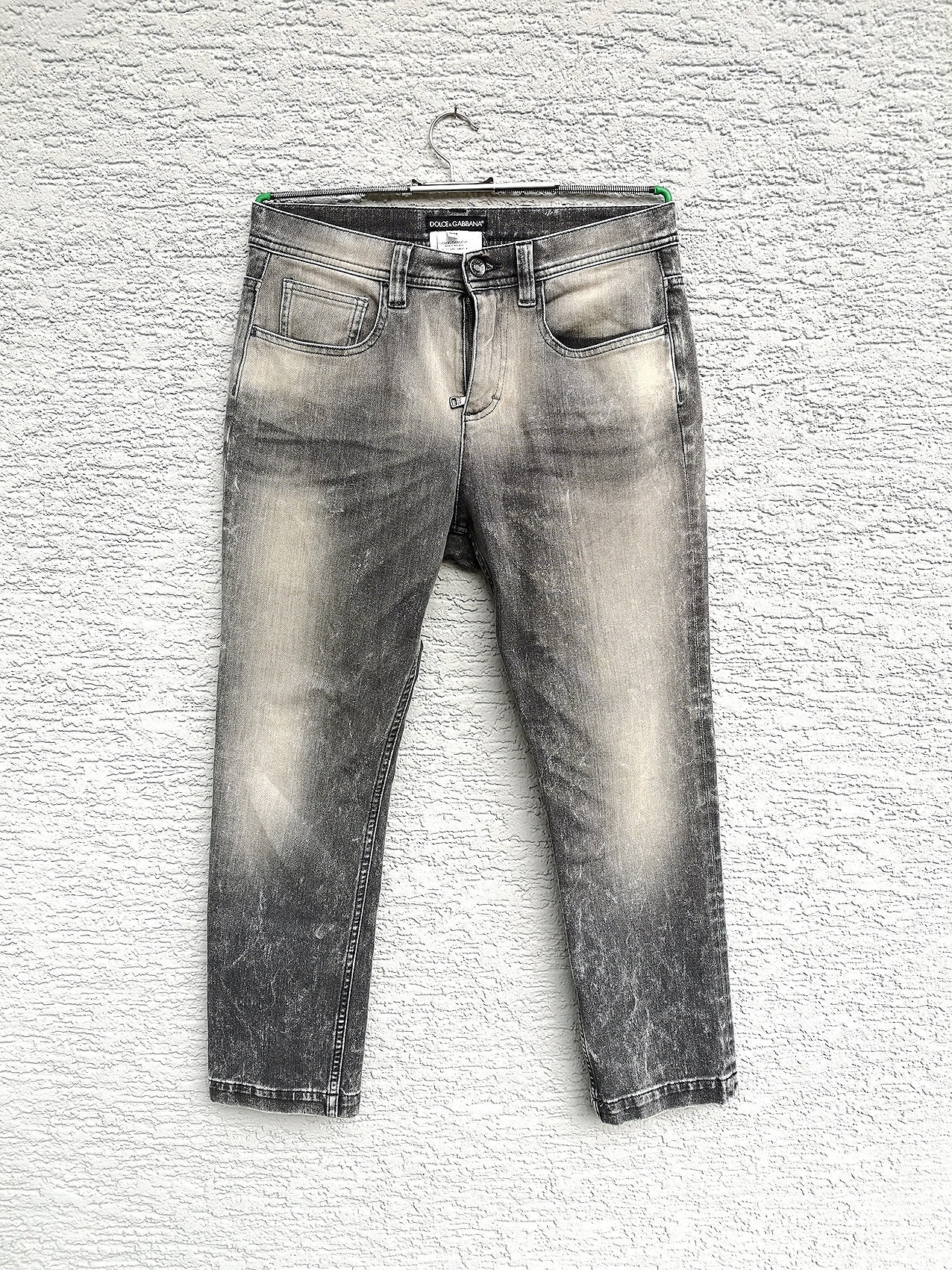 00s dolce&gabbana grey damaged denim Vintage D&G Grey Slim Fit 