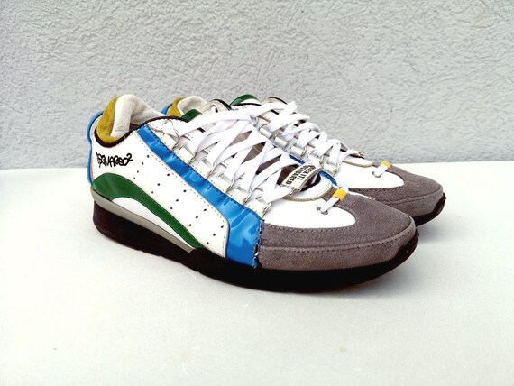 【サンダー】ディースクエアード　迷彩柄& 1964 ネイビースニーカー DSQUARED2 1964 Sneakers Men's Size 41 - Low Top Sport Leather