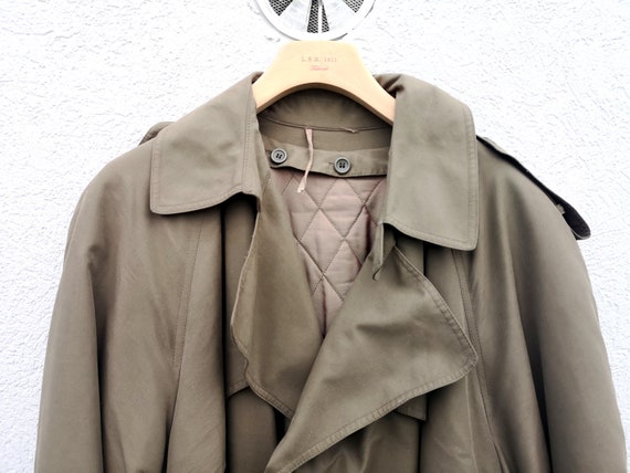 Vintage 80s Military Style Trenchcoat  size 54 - … - image 6