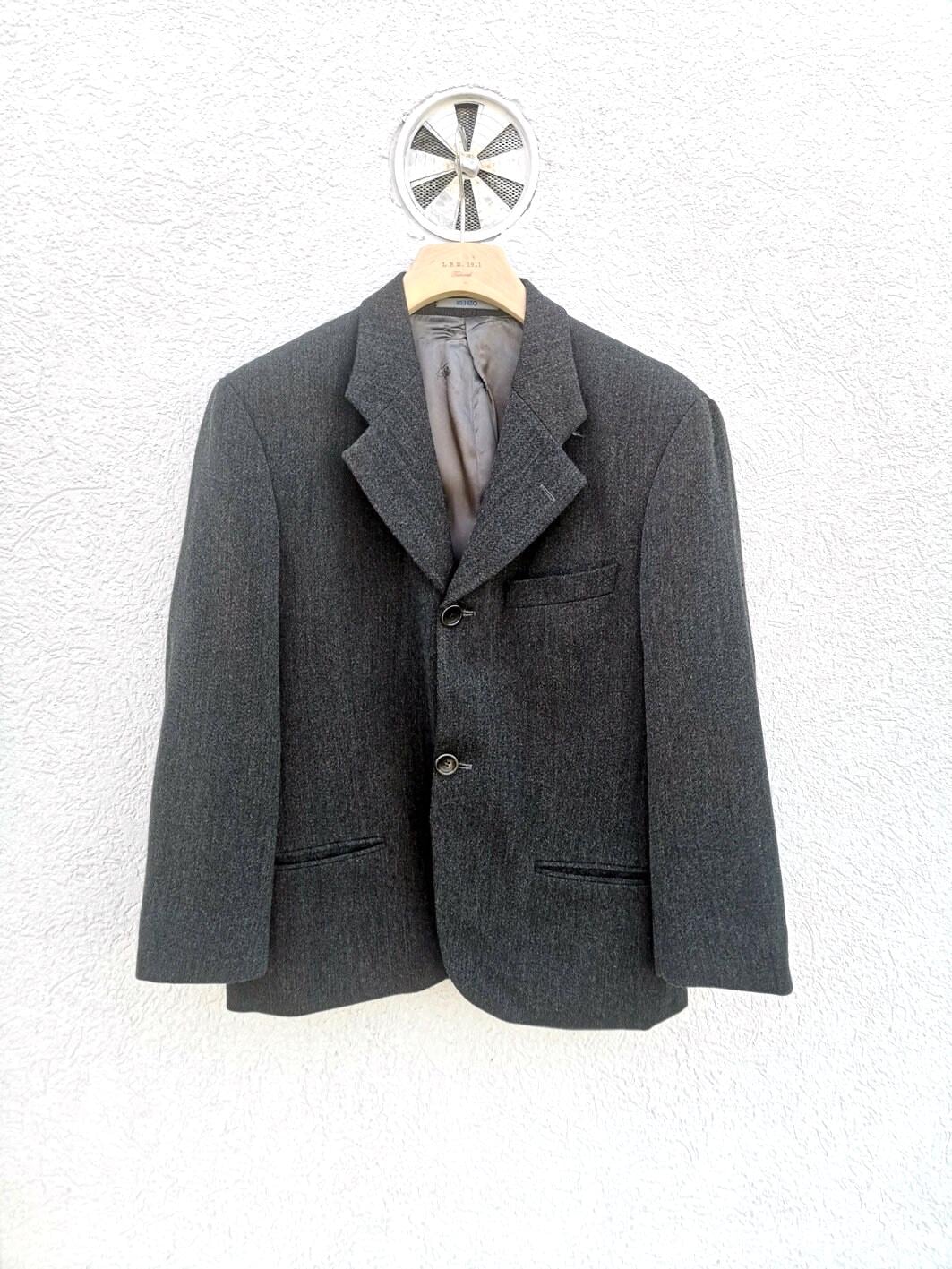 KENZO♢’80 レトロウール♢ジャケット（黒）♡ヴィンテージ 80s Kenzo Suit - Etsy