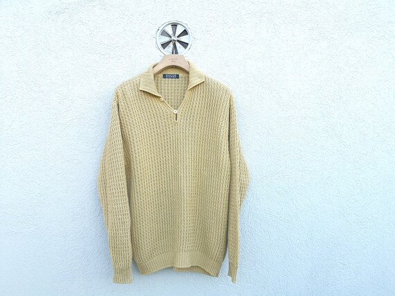 Andrea Fenzi Italian Knit Sweater – Beige Pullover Size Medium - Etsy