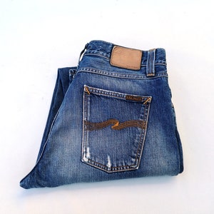 NUDIE  Stonewashed Jeans - Mens  W33 L34 - Y2K streetwear pants, Organic Sustainable Denim