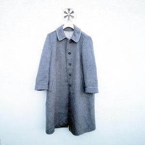 Vintage Alpaca Coat Grey Alpaca Wool Shoulder Pads Coat