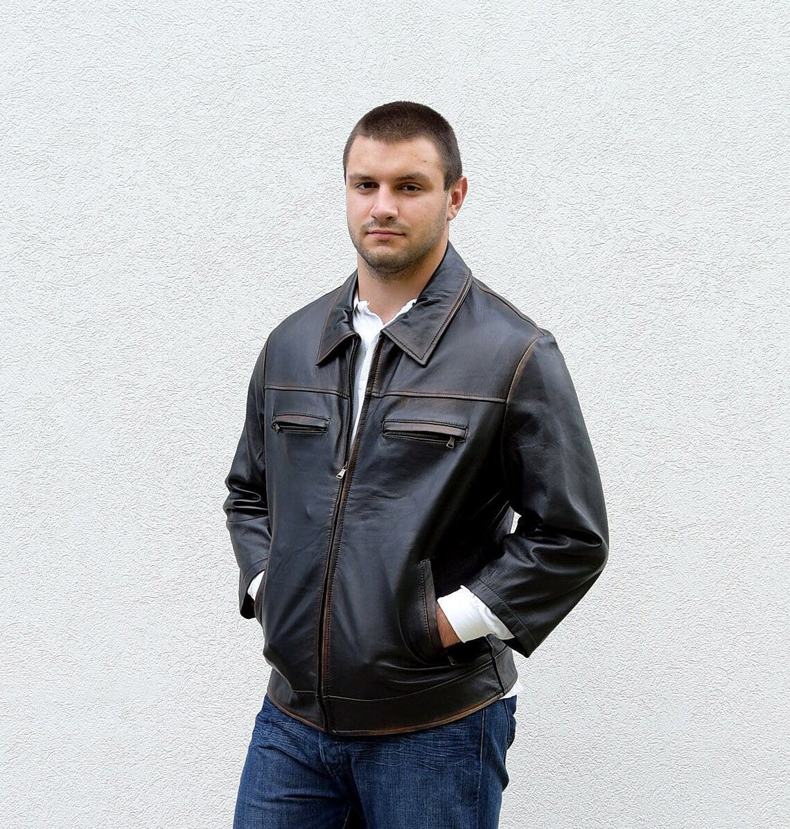 nappa leather jacket mens