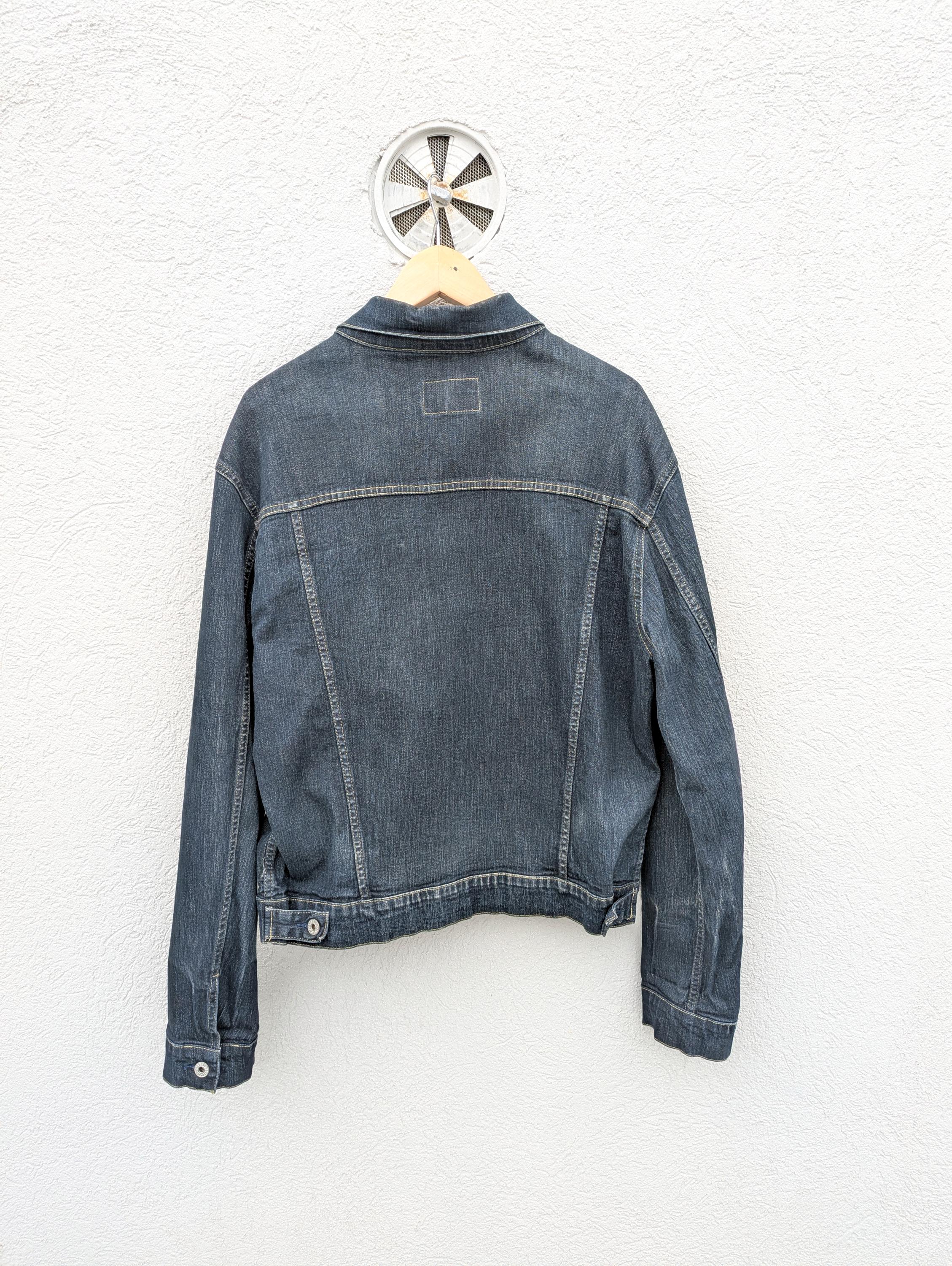 Y2K Energie Italian Denim Jacket Large : Dark Wash Stretch Denim