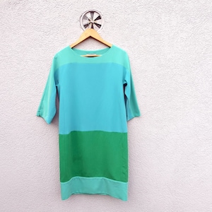 Colour Block Dress , Blue Green Shades size IT 40 , Vintage 60s Style