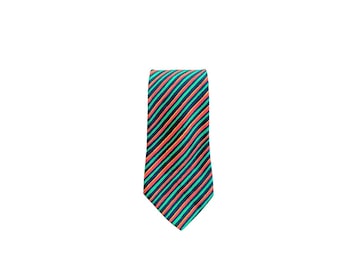 Vintage 70s Yves Saint Laurent Striped Silk Necktie