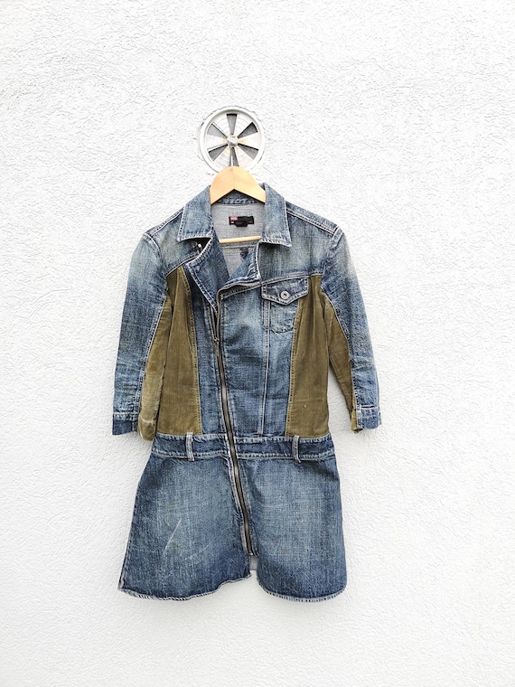 Vintage Diesel Cord Jeansjacke Damen L, Y2K Streetwear