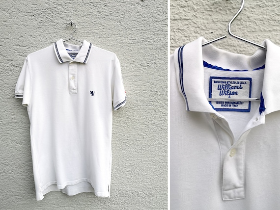 Vintage 80s Wilson White Polo Shirt Men's  size L… - image 1
