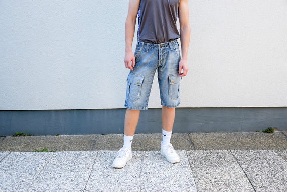 mens jean cargo shorts