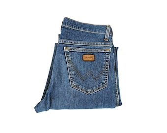 Vintage Wrangler Slim Fit Cowboy Jeans – Stonewashed Western Denim Trousers for Men