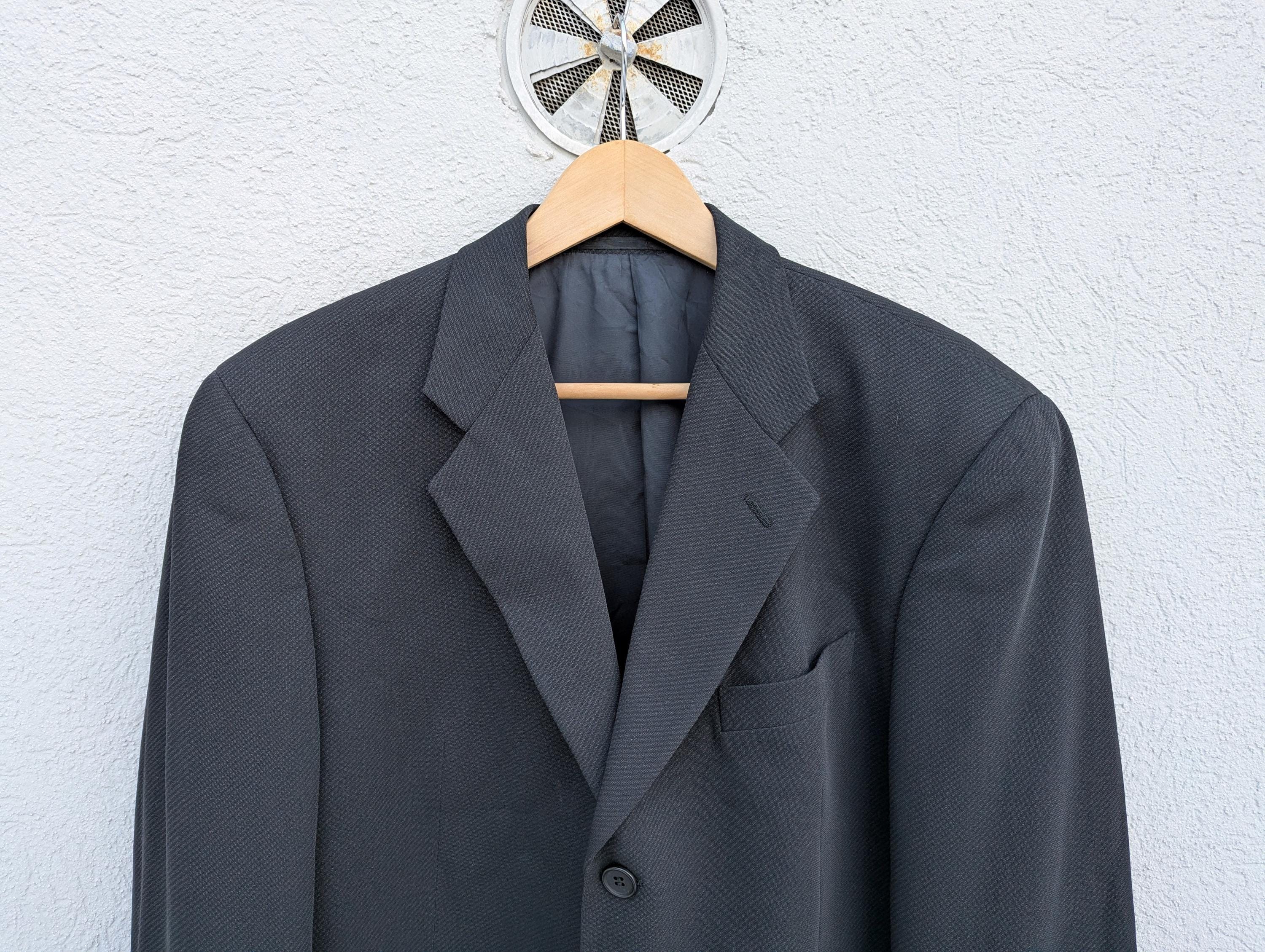 Vintage Armani Collezioni Silk Wool Micro Herringbone Blazer - Etsy
