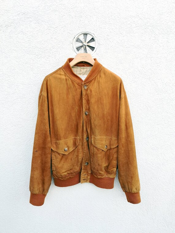 Brooksfield Tan Suede Leather Jacket - Men