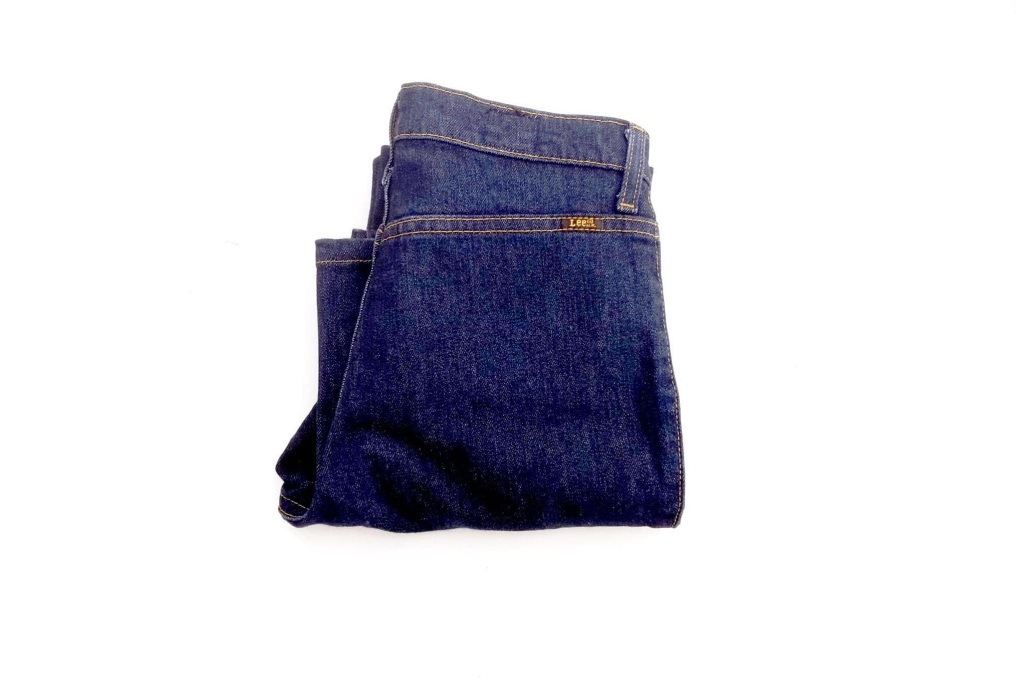 Lee Welt-pocket Flare Jeans – Indigo Blue Stretch Denim - Vintage