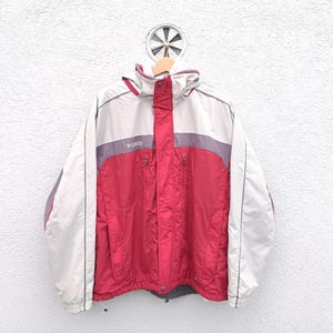 Columbia Vintage Ski Parka XL - Winter Sports Snowboard Jacket with Zip-Out Fleece Lining, Colour Block