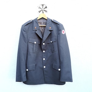 Vintage Red Cross Austrian Uniform Jacket  -  Wool Blend Utility Workwear Coat