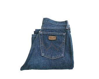 Vintage Wrangler Stonewashed Bootcut Jeans ,  Blue Denim Cowboy Pants