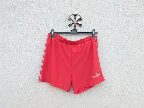 Diadora, 90s Diadora Red Soccer Shorts - Retro Italian Sportswear Medium