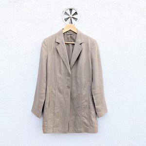 Vintage Canda Linen Sport Coat in Beige - Casual Summer Jacket for Men