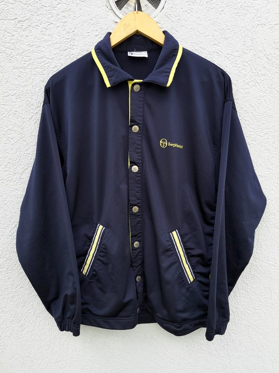 Pull sport veste de survetement Sergio Tacchini bleu fonce jaune pour hommes taille D 48 F 42 E 48 US 38 Etsy France