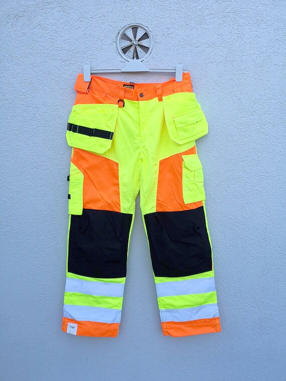 Vintage Blåkläder Hi-vis Ripstop Work Pants – Neon Cargo