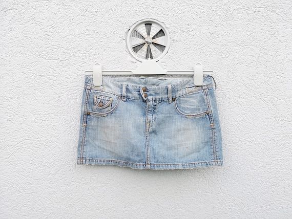 Women's Vintage 90s Distressed Denim Jeans Mini S… - image 1