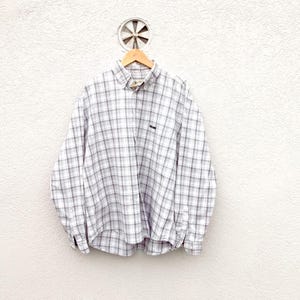 Men&#39;s XL Vintage Sergio Tacchini Checkered Button‑Down Cotton Shirt - Casual Workwear