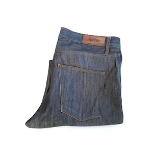 ACNE Mod The Rod Men's Jeans-  Straight Leg  - Blue Distressed Denim - W33 L32