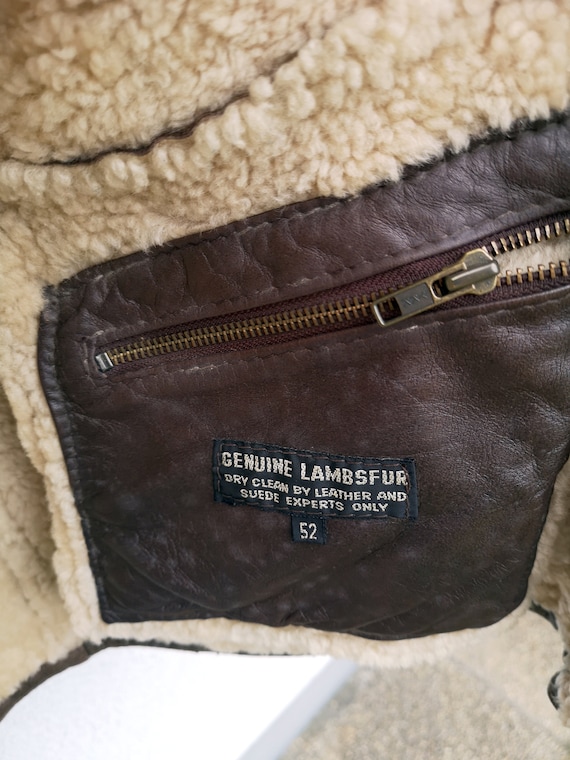 Brown Shearling Coat size 52/Large -  Vintage 80s… - image 6