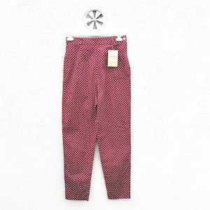 Vintage rote gepunktete Hose - 80er Jahre High Waist Hose, Retro Damenmode
