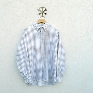 Vintage Eton Blues Check Shirt - Men&#39;s Size 42 (16.5), Traditional Classic British Style