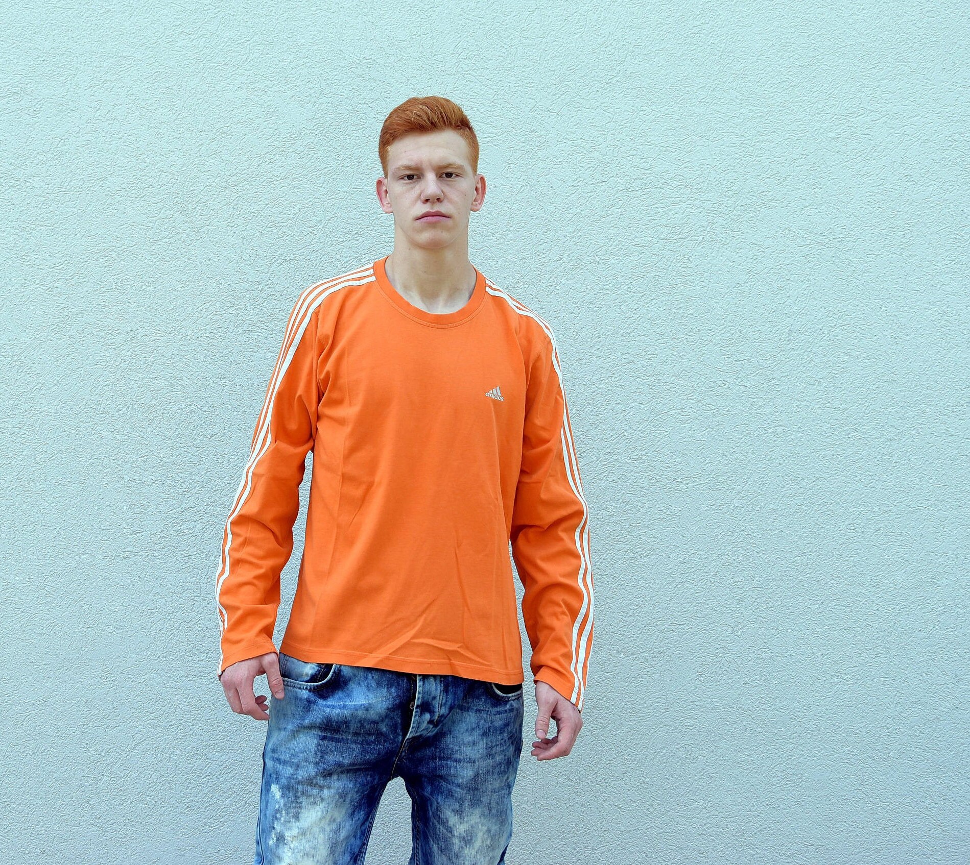 orange adidas sweatshirt
