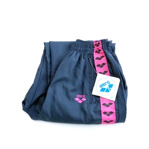 Vintage Arena Nylon Track Pants -  Quarter Zip - Unisex Medium, Retro Streetwear