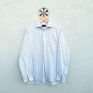 Two-Ply Cotton Check Shirt  Size 39/15.5 - Vintage 90s BOSS by Hugo Boss